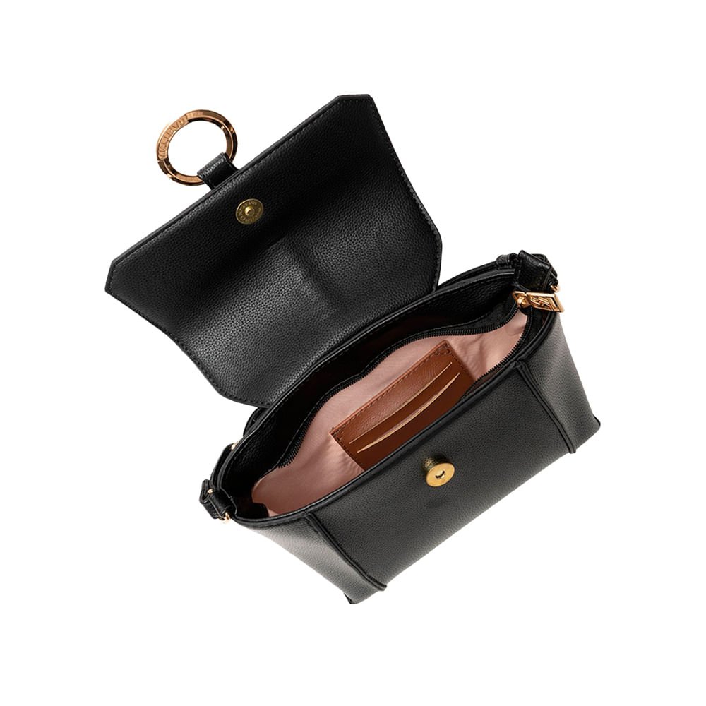 Bolsa Feminina Rafitthy Transversal Pequena Moderno Preto Preto 4