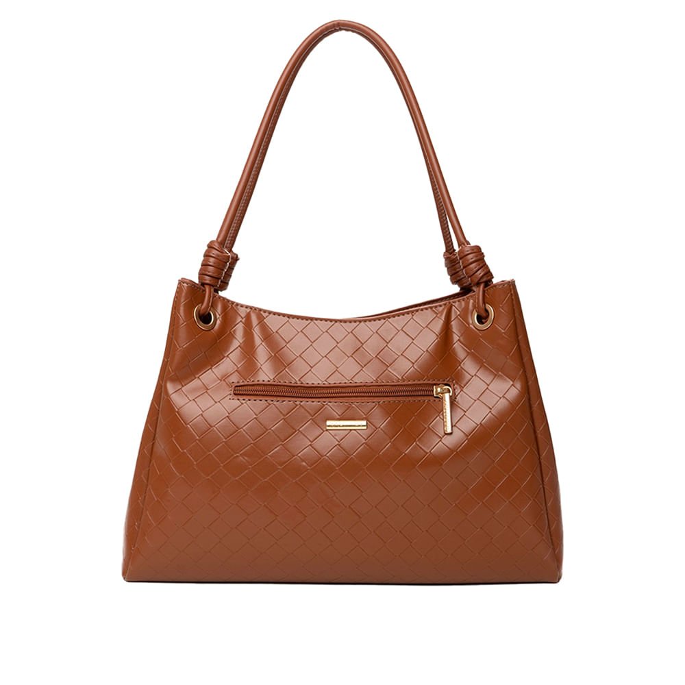Bolsa Feminina Rafitthy Tote Média Tressê Amarração Caramelo Caramelo 2