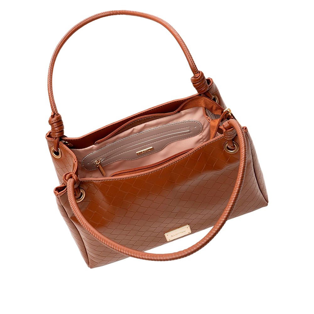 Bolsa Feminina Rafitthy Tote Média Tressê Amarração Caramelo Caramelo 4