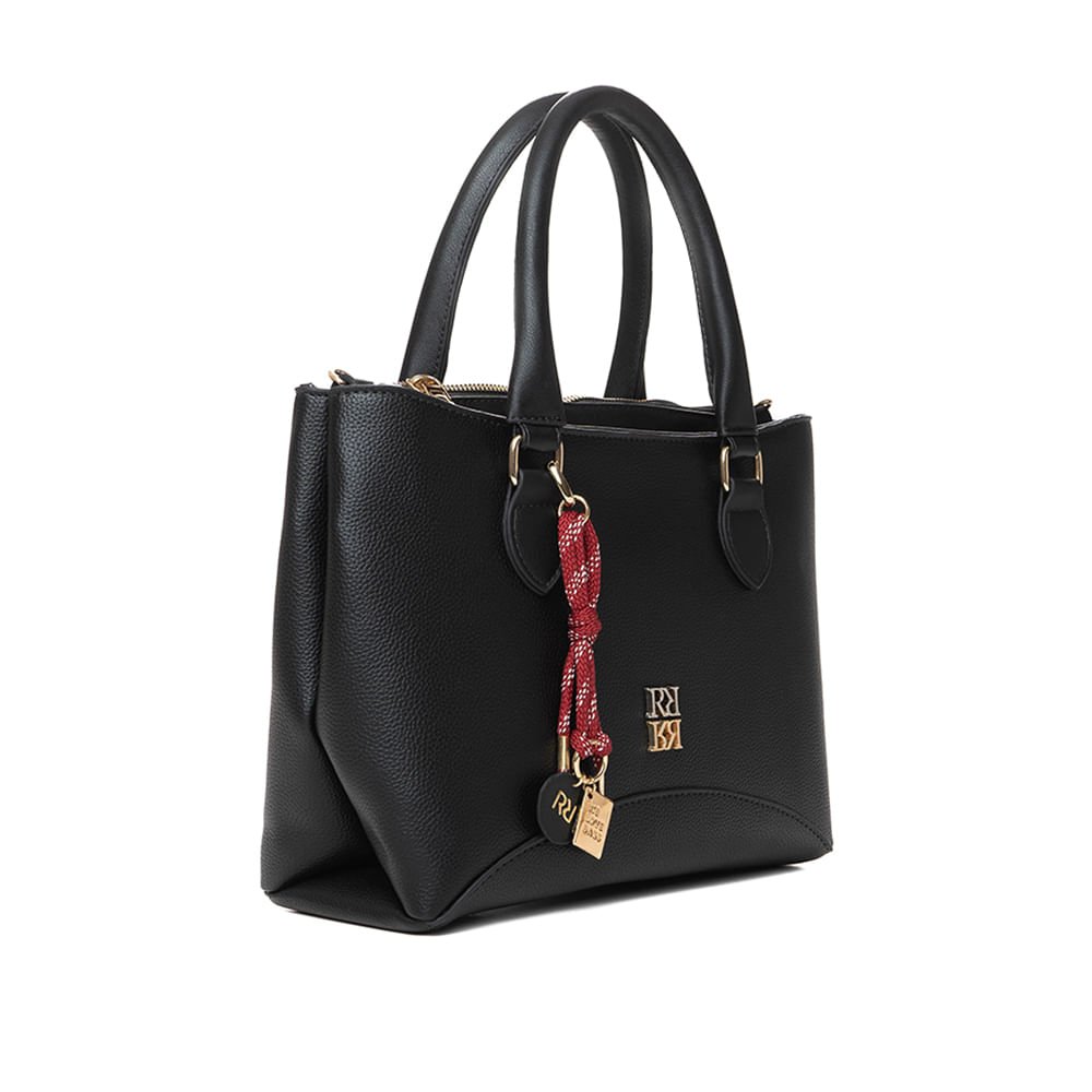 Bolsa Feminina Rafitthy Tote Média 3 Compartimentos Preto Preto 3