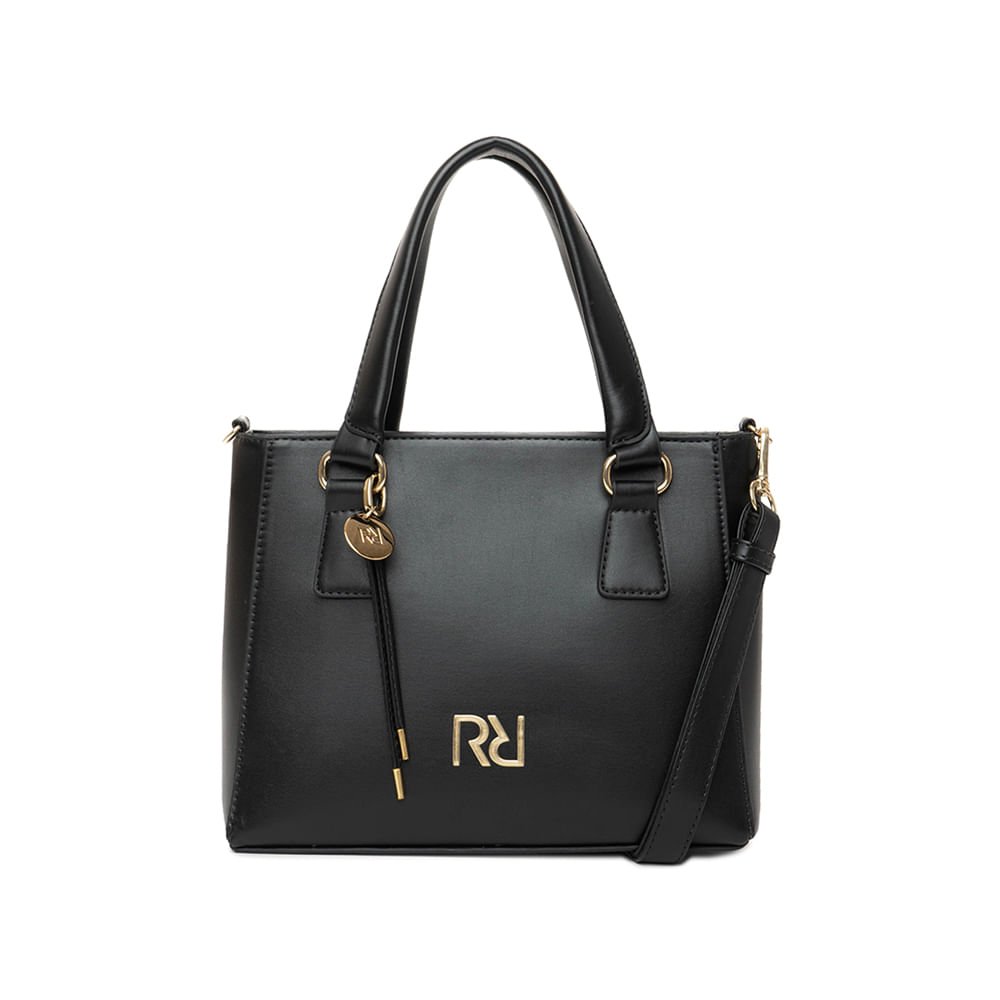 Bolsa Feminina Rafitthy Tote Corrente Dourada Pequena Preto
