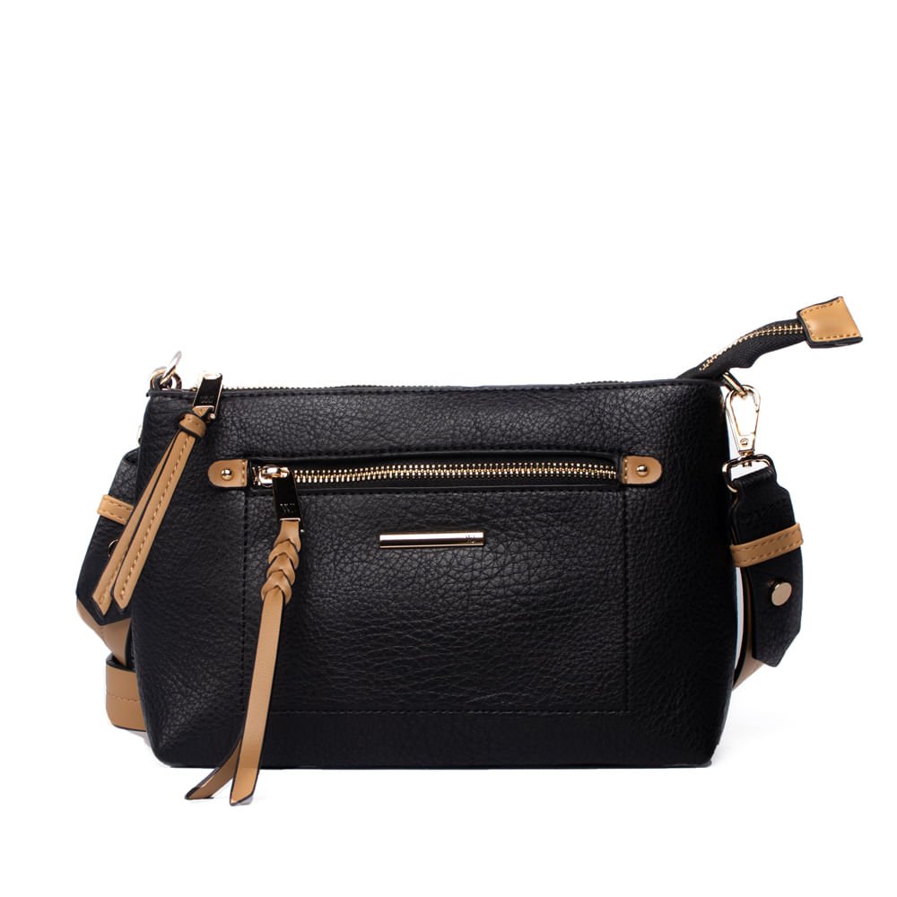 Bolsa Feminina WJ Tiracolo Pequena Preto/Caramelo Preto/Caramelo 1