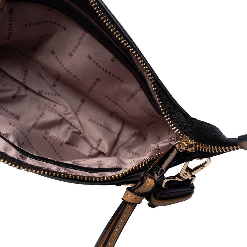 Bolsa Feminina WJ Tiracolo Pequena Preto/Caramelo Preto/Caramelo 6