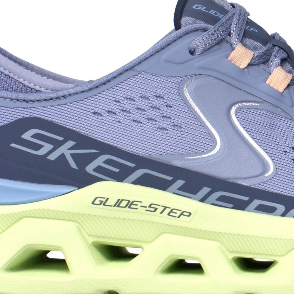 Tênis Feminino Skechers Glide Step Altus Azul Claro Roxo 5