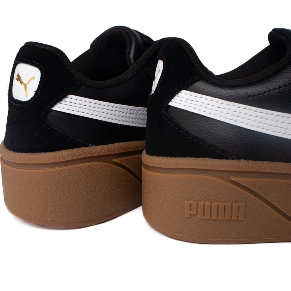 Tênis Feminino Puma Club II Era Plataforma Couro Preto Preto 5