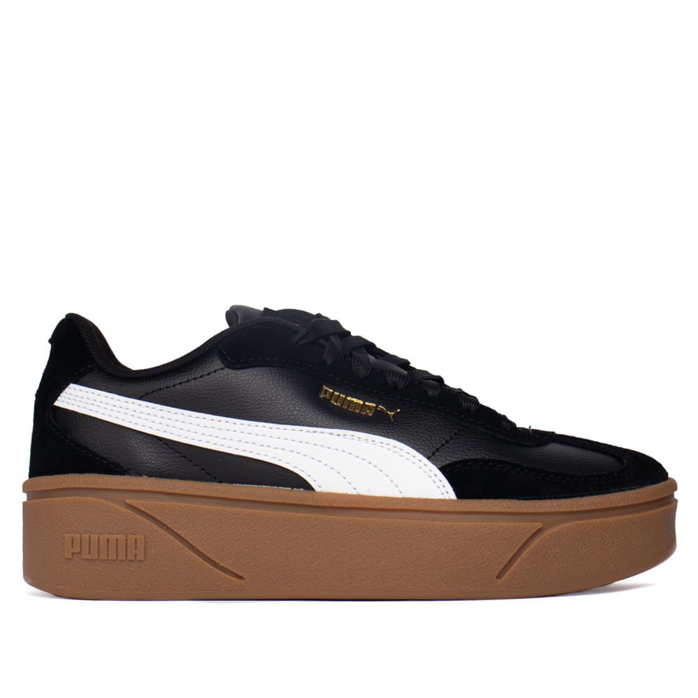 Tênis Feminino Puma Club II Era Plataforma Couro Preto