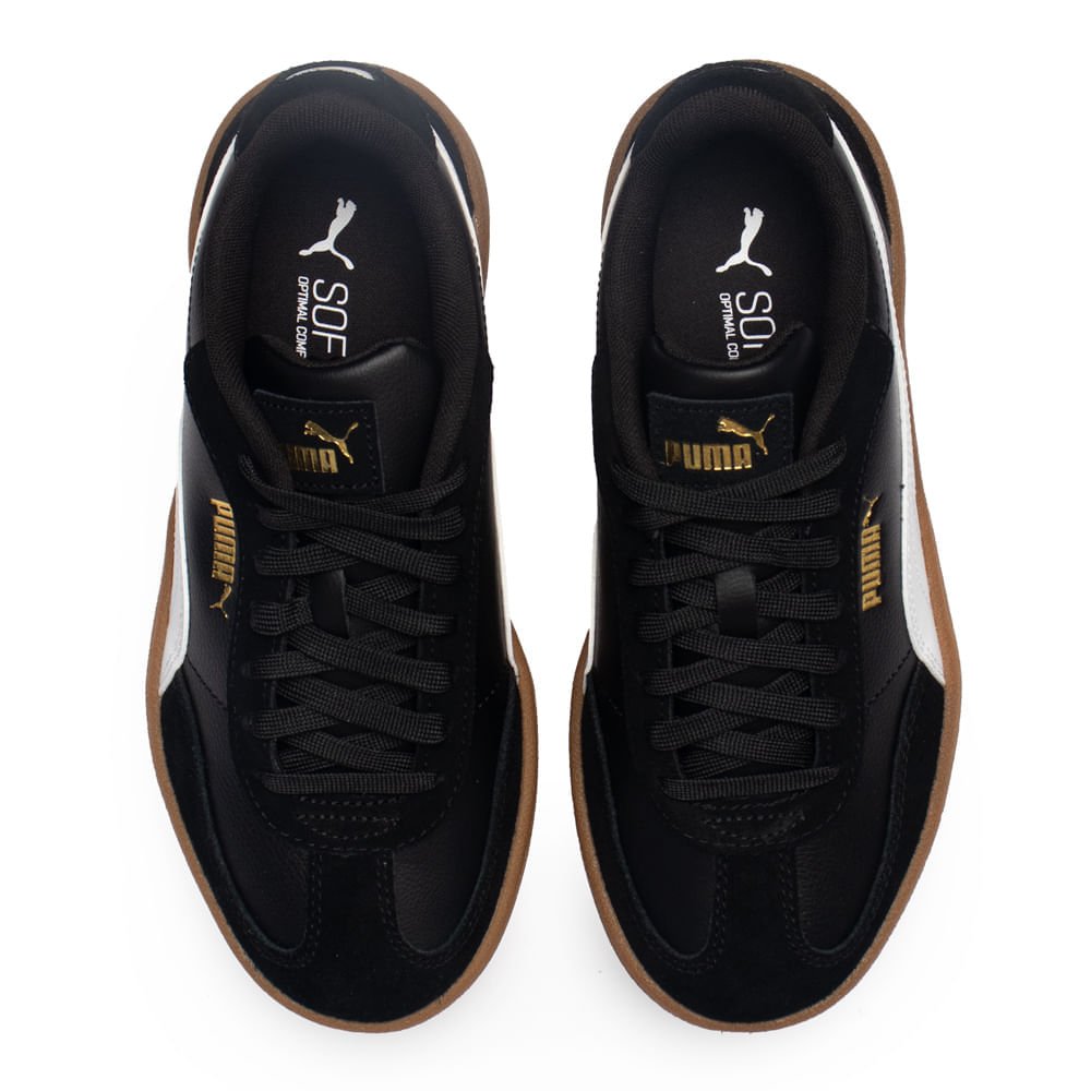 Tênis Feminino Puma Club II Era Plataforma Couro Preto Preto 4