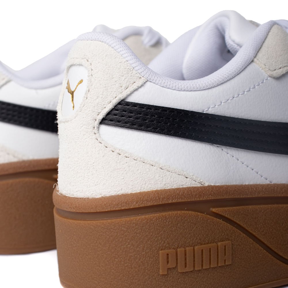 Tênis Feminino Puma Club II Era Plataforma Couro Nude/Branco Nude 5