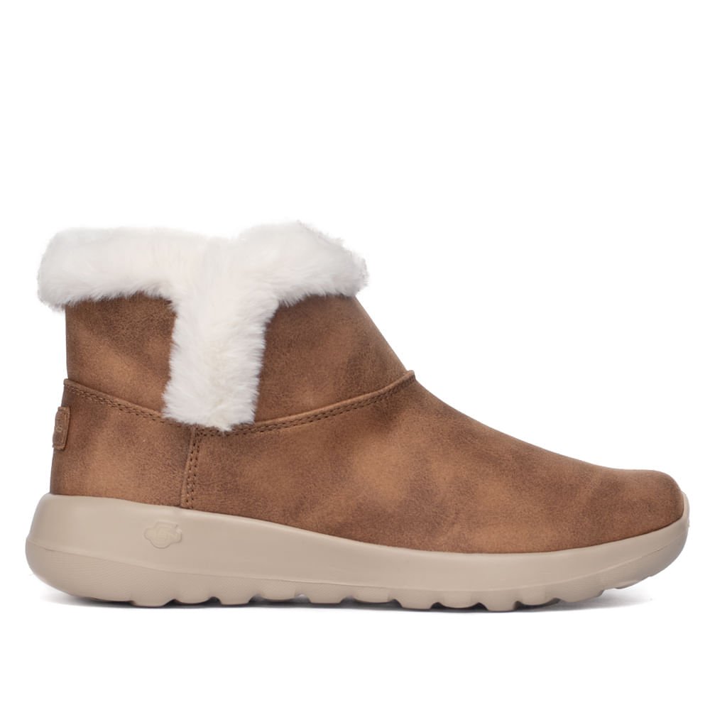 Bota Feminina Skechers On The Go Joy Endeavor Forrada Marrom