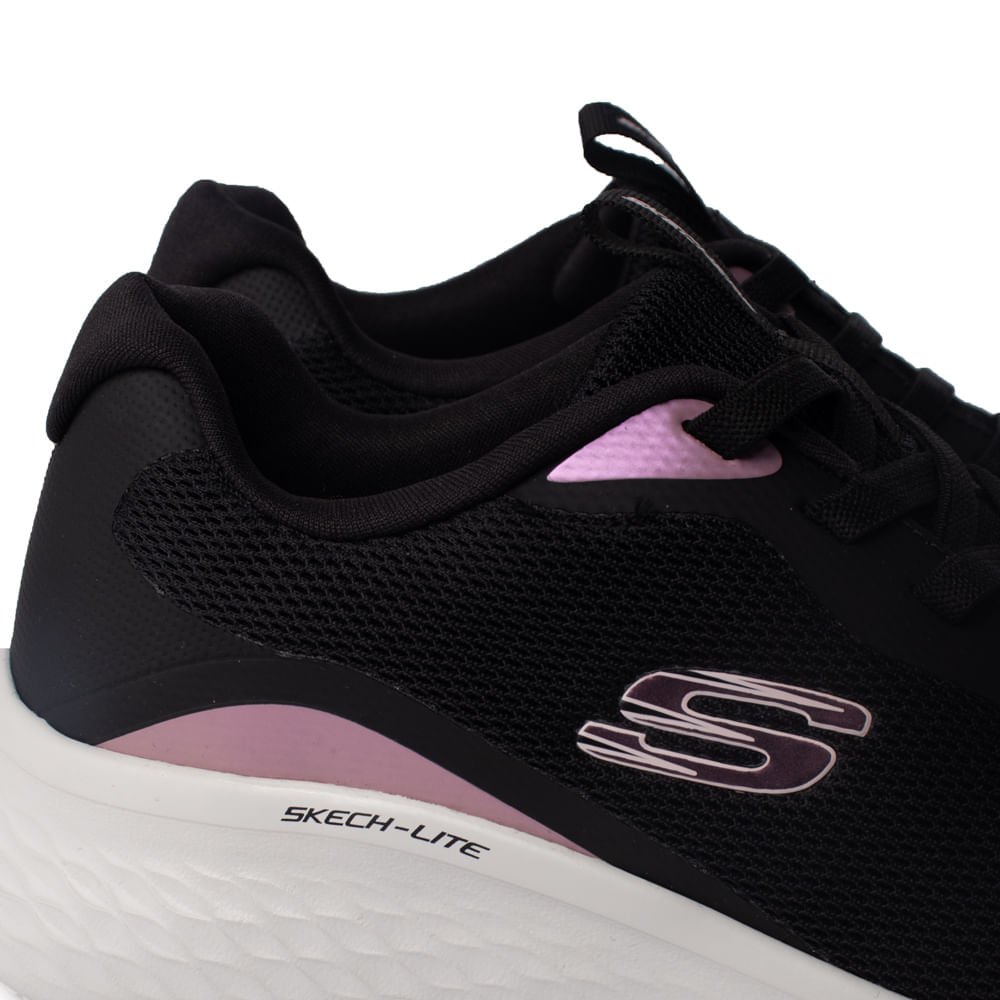 Tênis Feminino Skechers Lite Pro Glimmer Calce Fácil Preto Preto 5