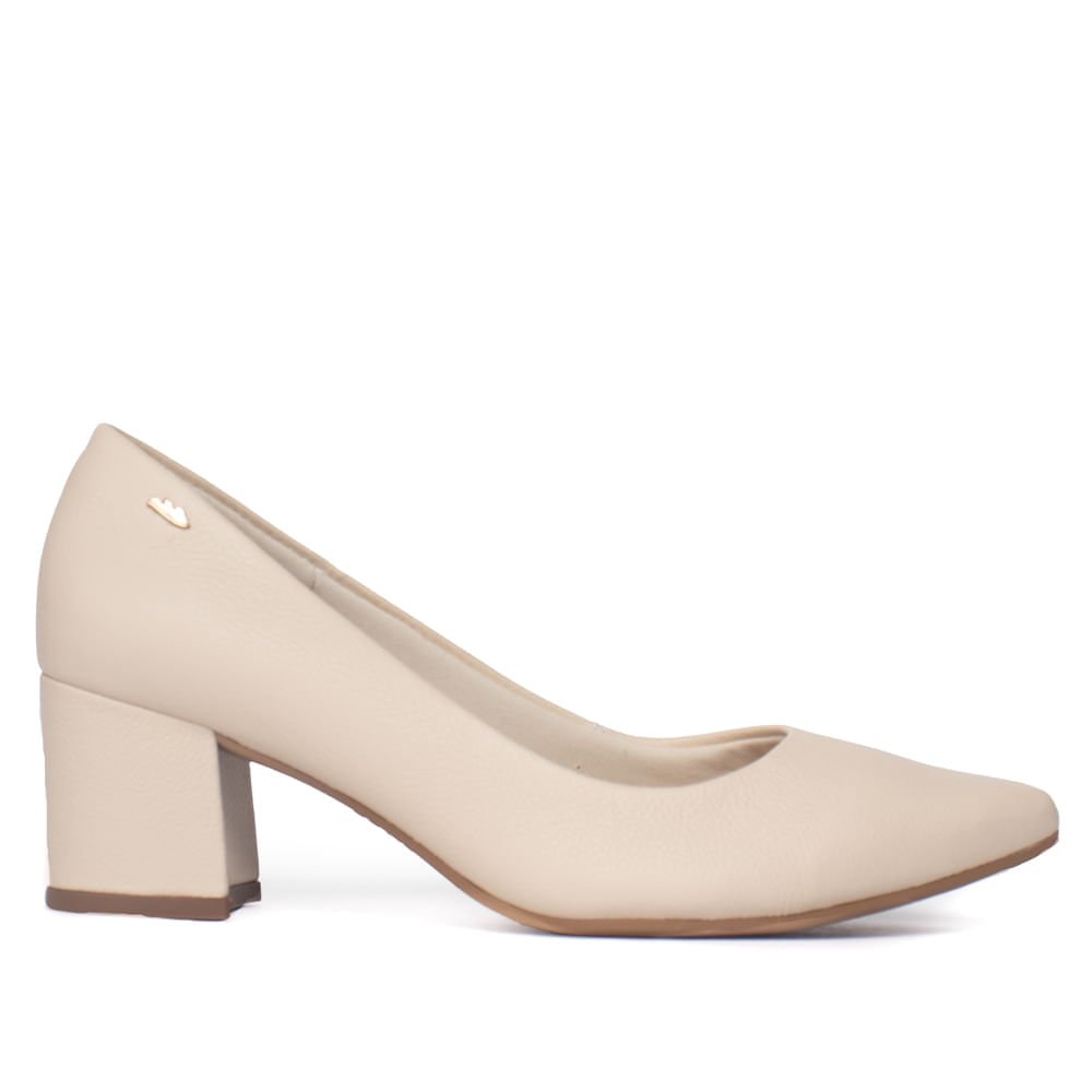 Scarpin Feminino Dakota Couro Tule Nude Nude 1