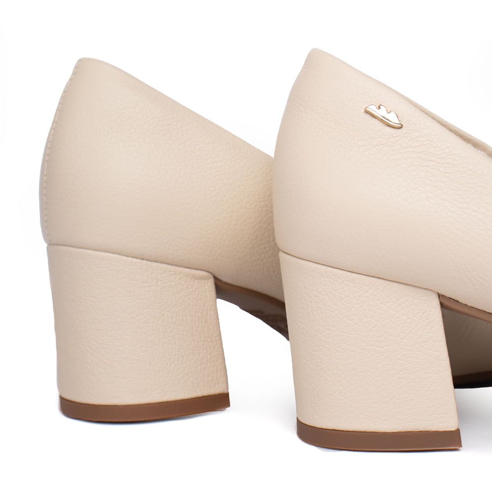 Scarpin Feminino Dakota Couro Tule Nude Nude 5
