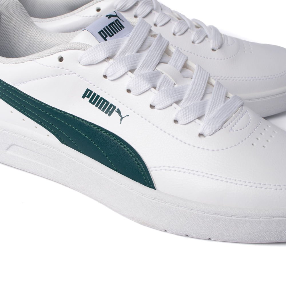 Tênis Masculino Puma Court Classic Clean Urbano Branco/verde Branco/Verde 5