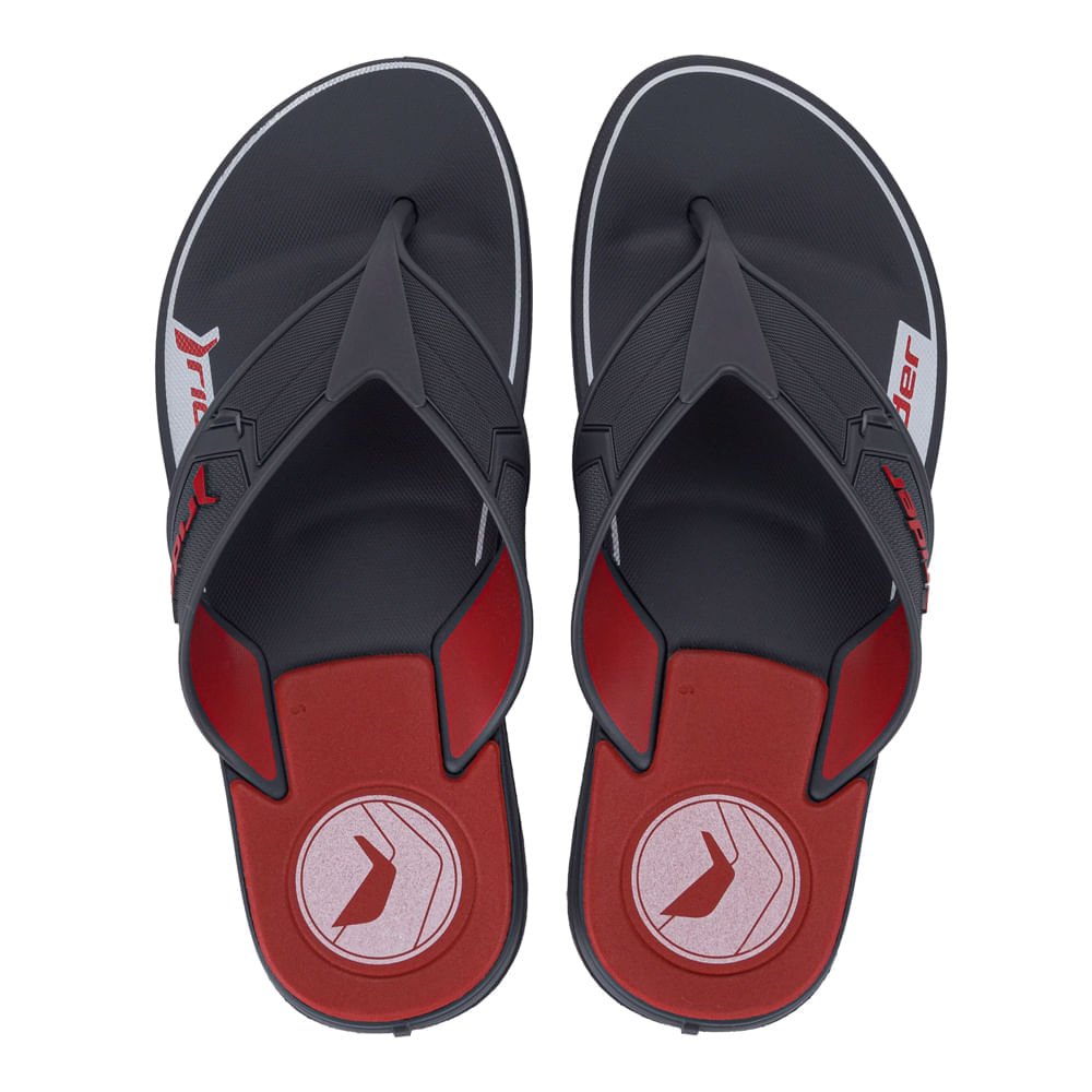 Chinelo Masculino Rider Start III Tira Larga Preto Vermelho
