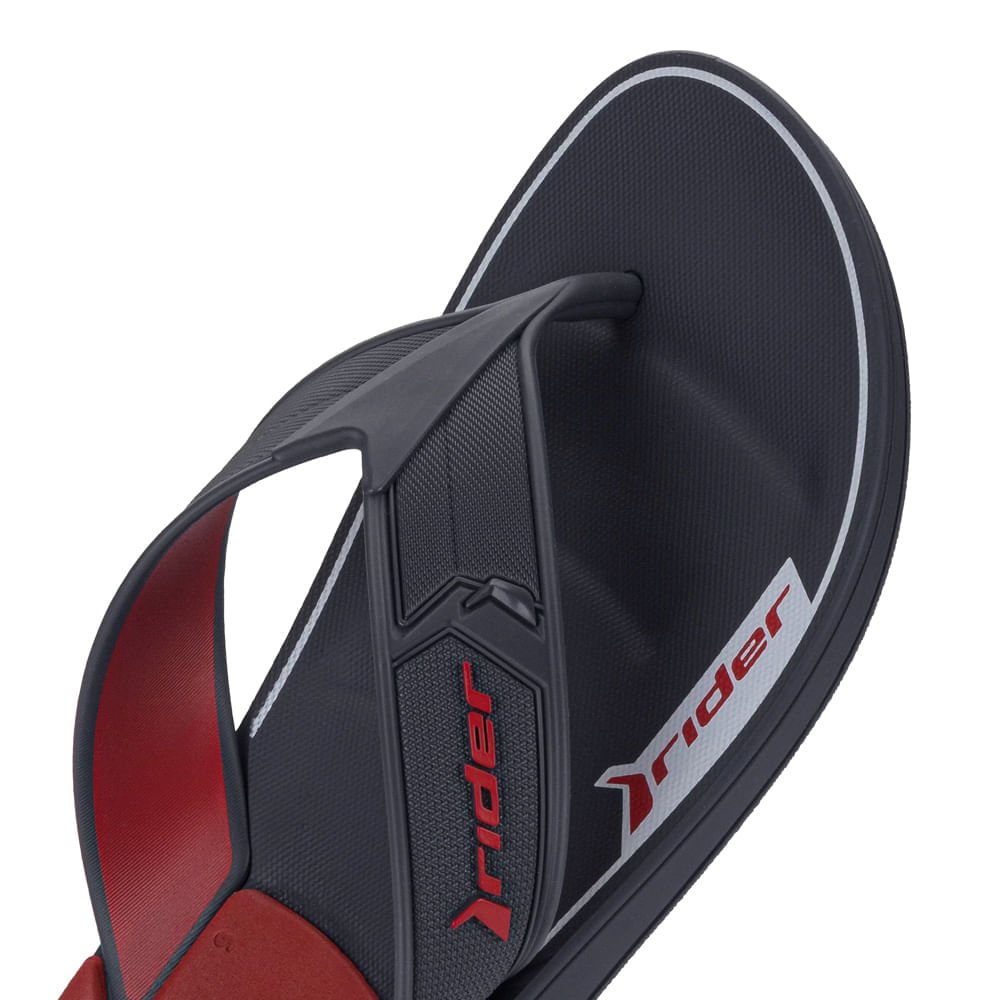 Chinelo Masculino Rider Start III Tira Larga Preto Vermelho Preto/Vermelho 4