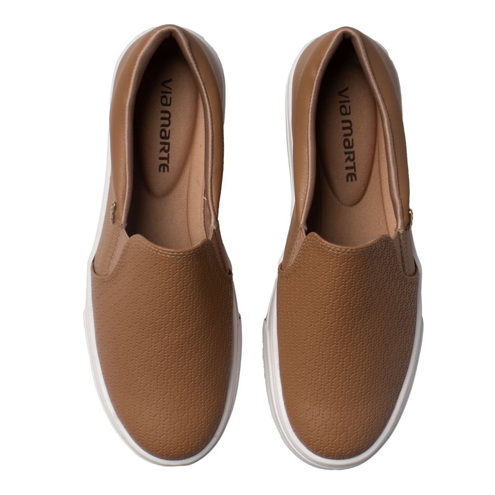 Tênis Feminino Via Marte Napa Calce Fácil Marrom/branco Marrom 4