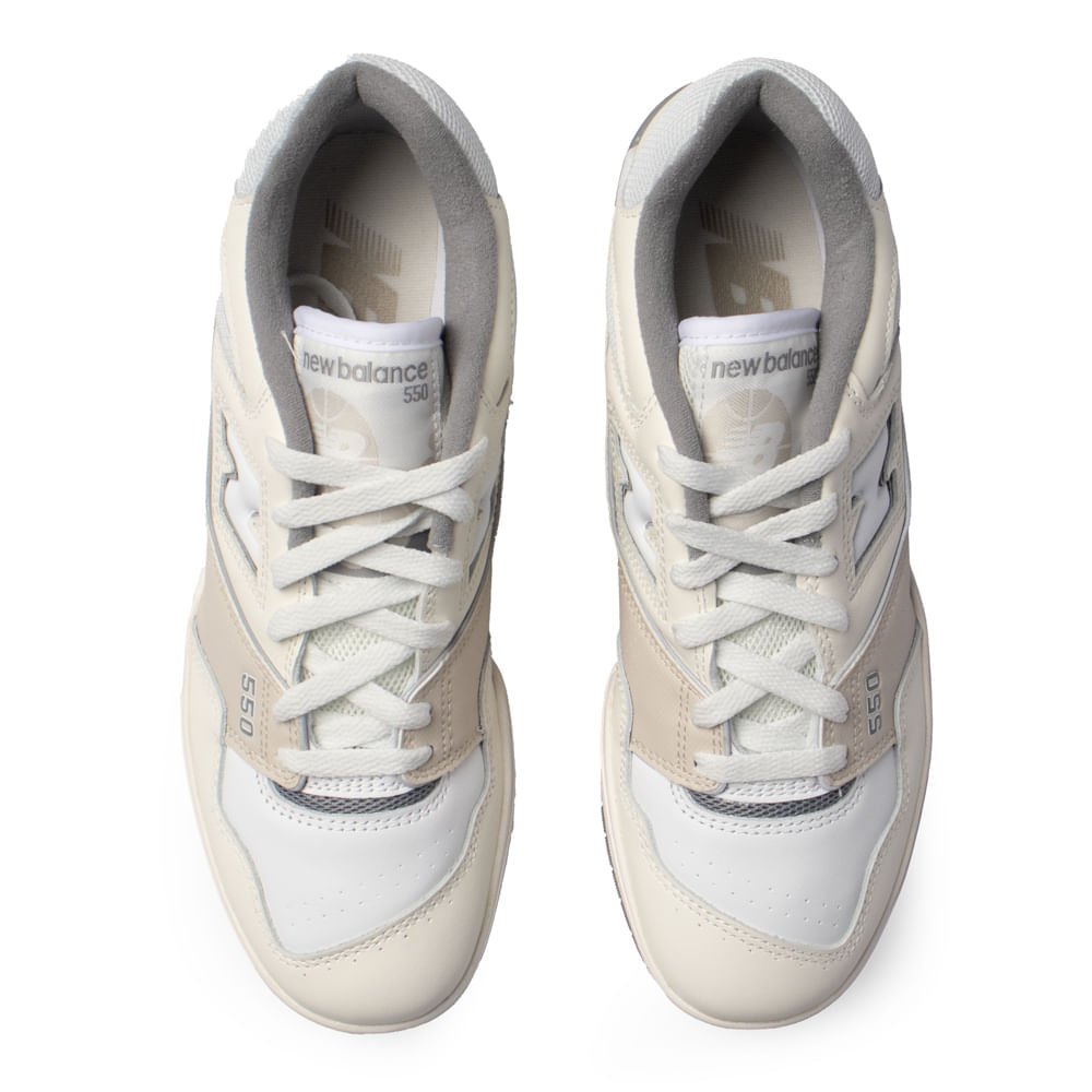 Tênis Masculino New Balance 550 Mesh Branco/Bege Branco/Bege/Cinza 4