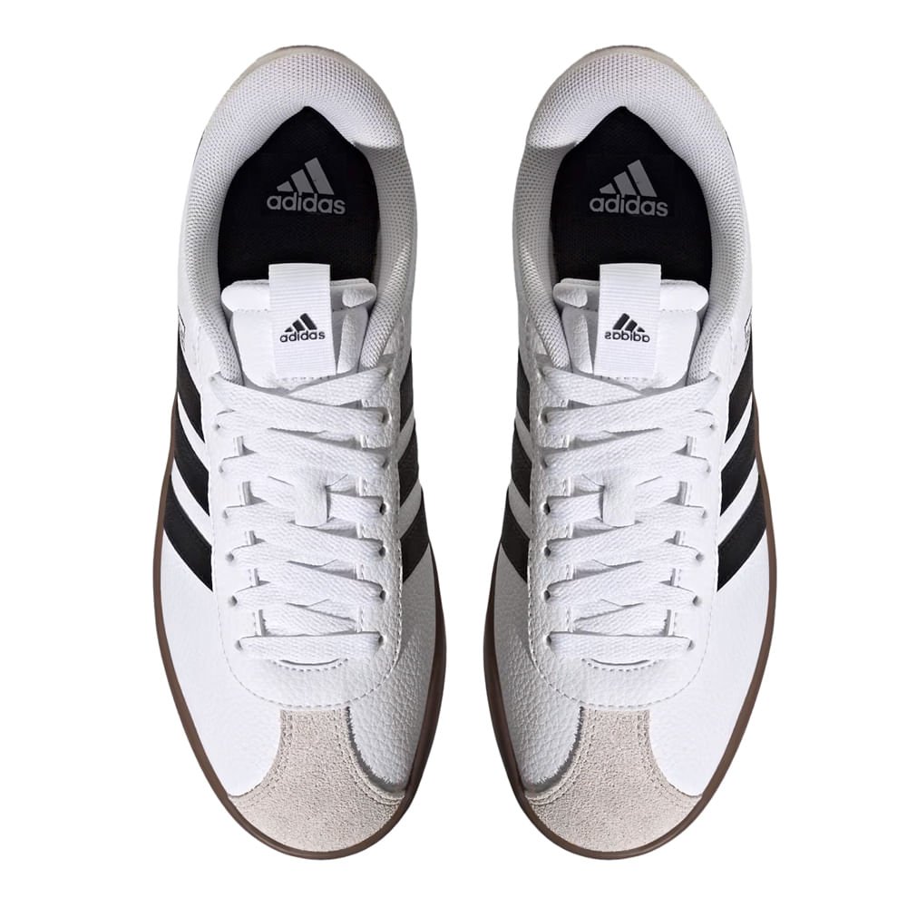 Tênis Feminino Adidas VL Court 3.0 Camurça Detalhes Branco Branco 4