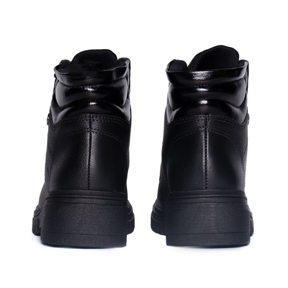 Bota Feminina Dakota Coturno Couro Cano Médio Preto Preto 3