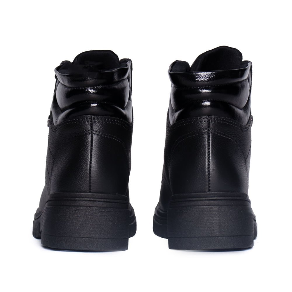 Bota Feminina Dakota Coturno Couro Cano Médio Preto Preto 3