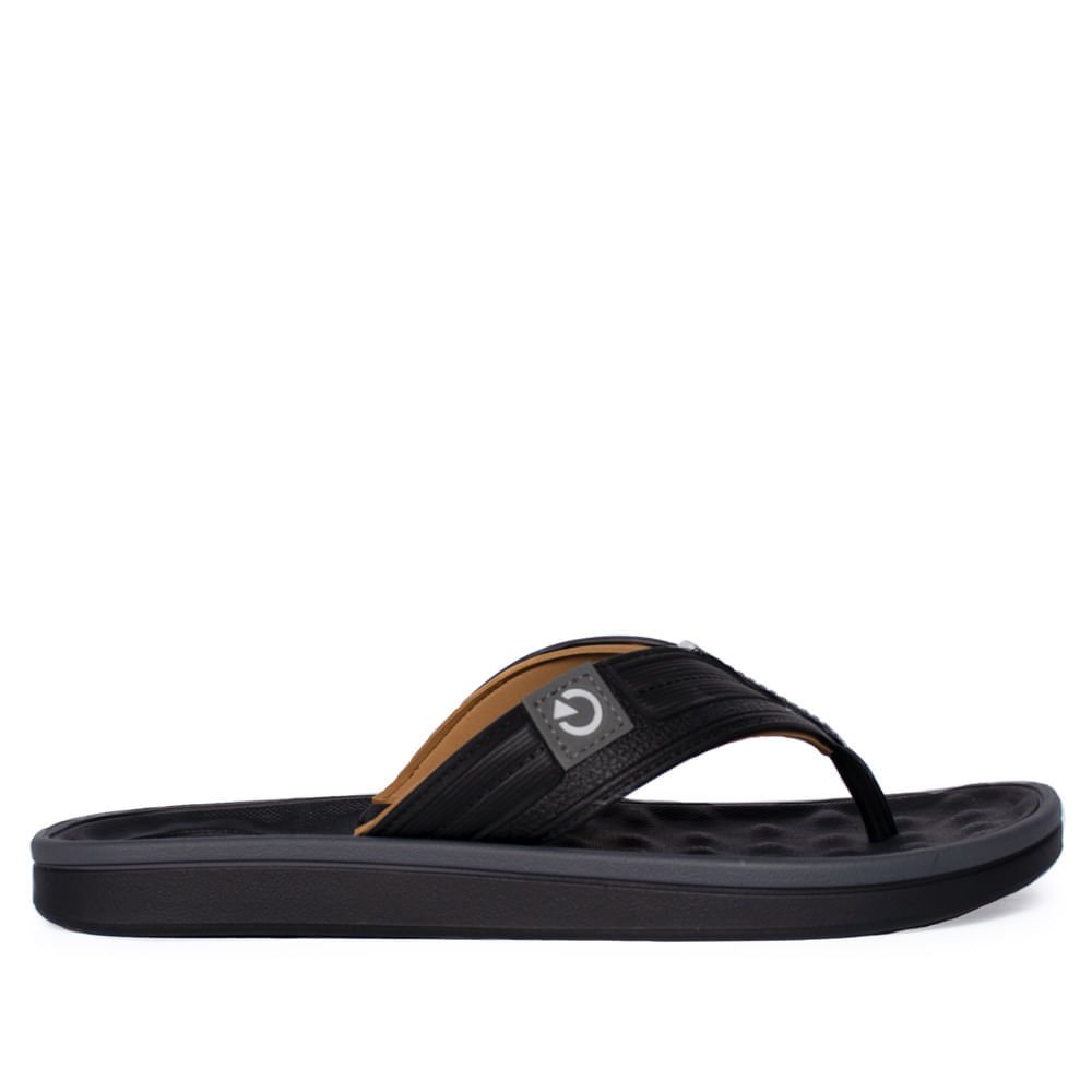 Chinelo Masculino Cartago Alabama Tiras Largas Marrom/Bege Preto/Bege 2