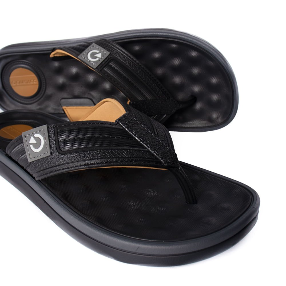Chinelo Masculino Cartago Alabama Tiras Largas Marrom/Bege Preto/Bege 4