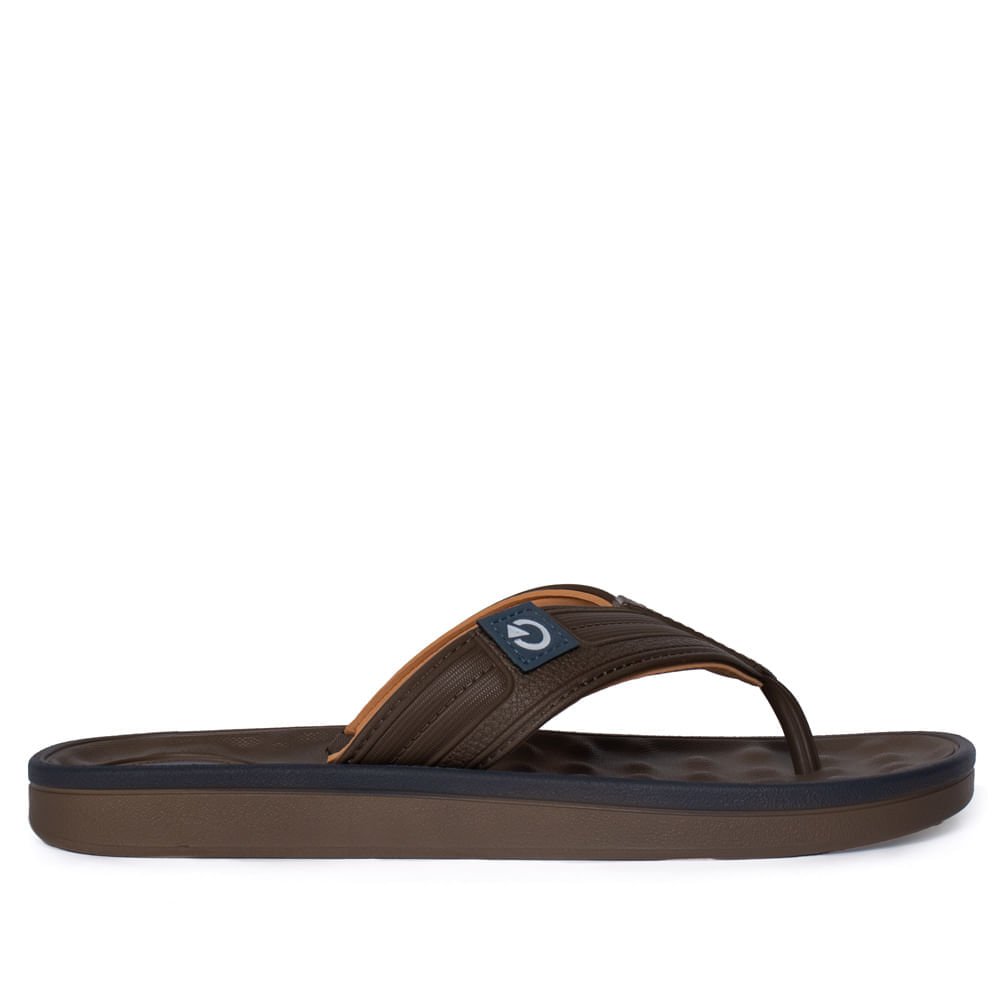 Chinelo Masculino Cartago Alabama Tiras Largas Marrom/Bege Marrom/Bege 2