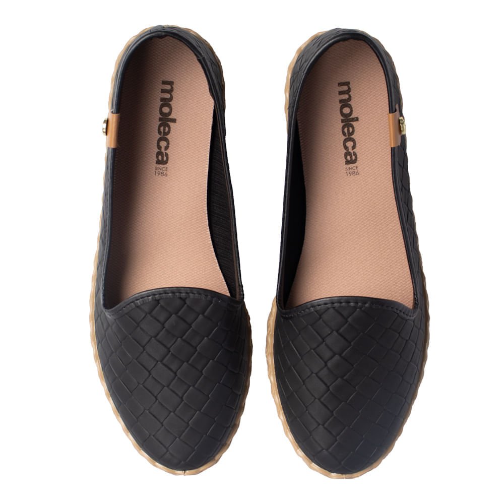 Sapato Feminino Moleca Napa Tresse Atenas Preto Preto 4