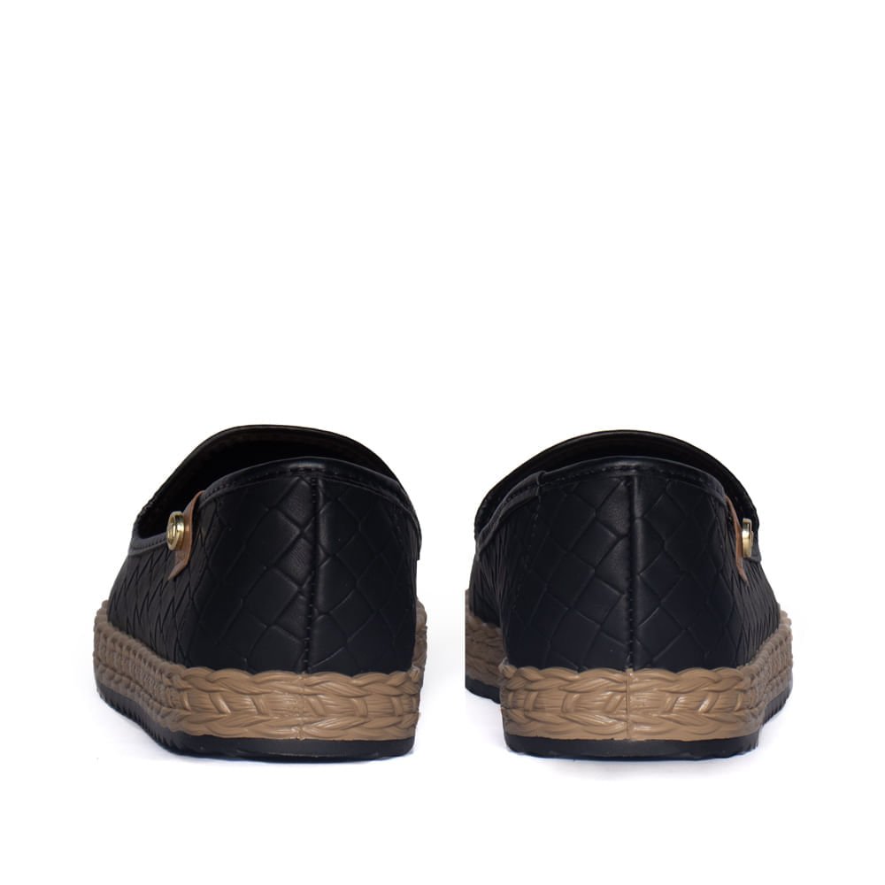 Sapato Feminino Moleca Napa Tresse Atenas Preto Preto 3