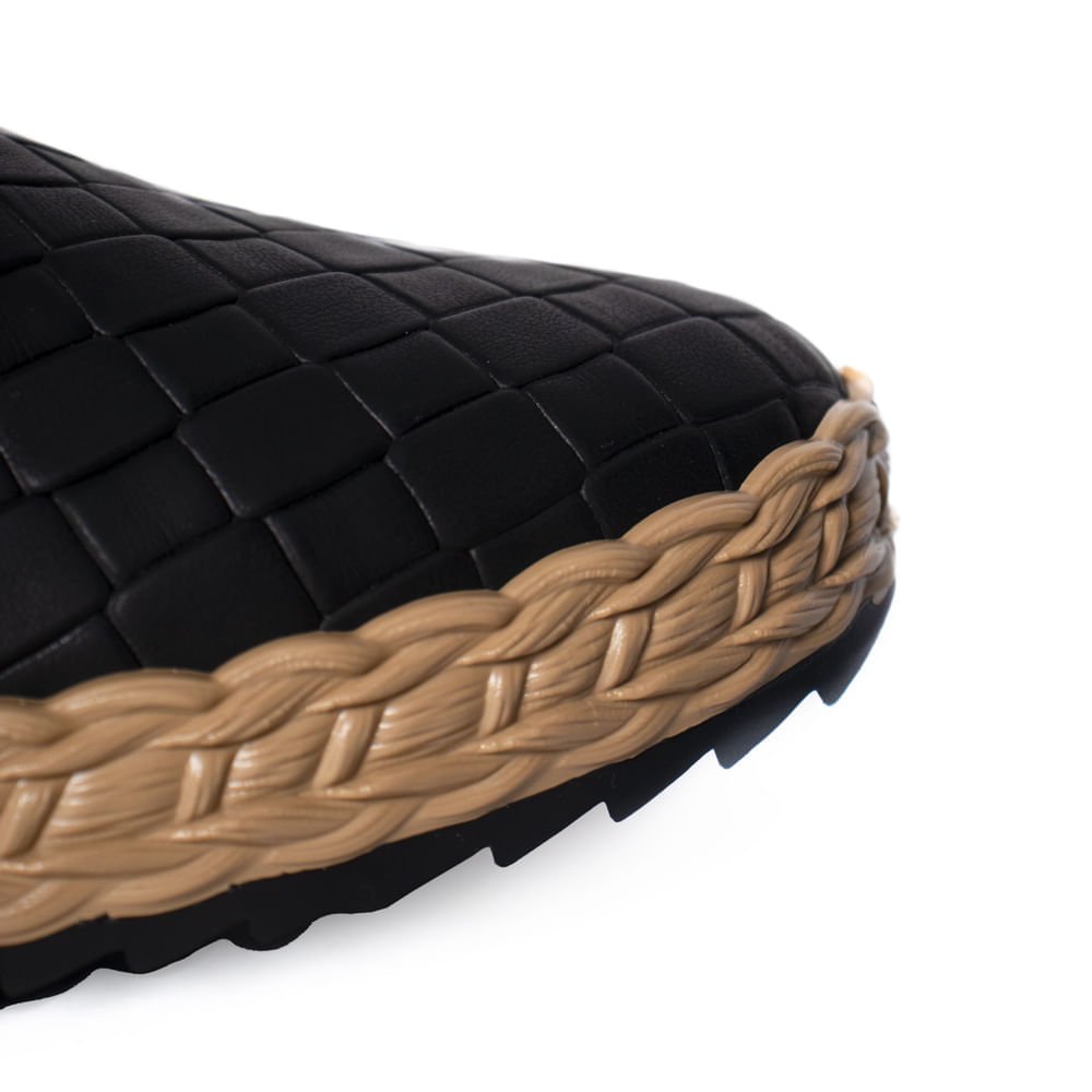 Sapato Feminino Moleca Napa Tresse Atenas Preto Preto 6