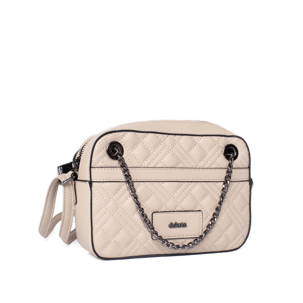 Bolsa Feminina Dakota Transversal Pequena Matelassê Bege Bege 3