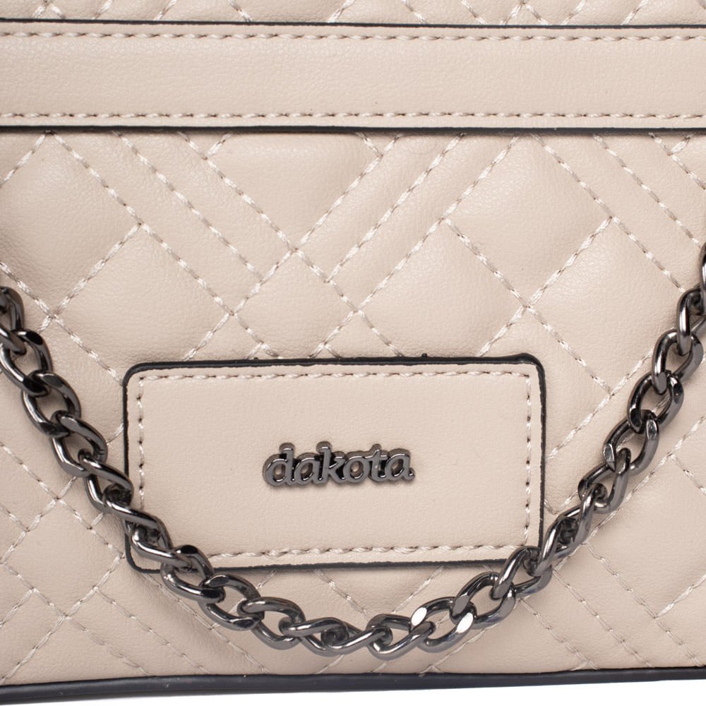 Bolsa Feminina Dakota Transversal Pequena Matelassê Bege Bege 4