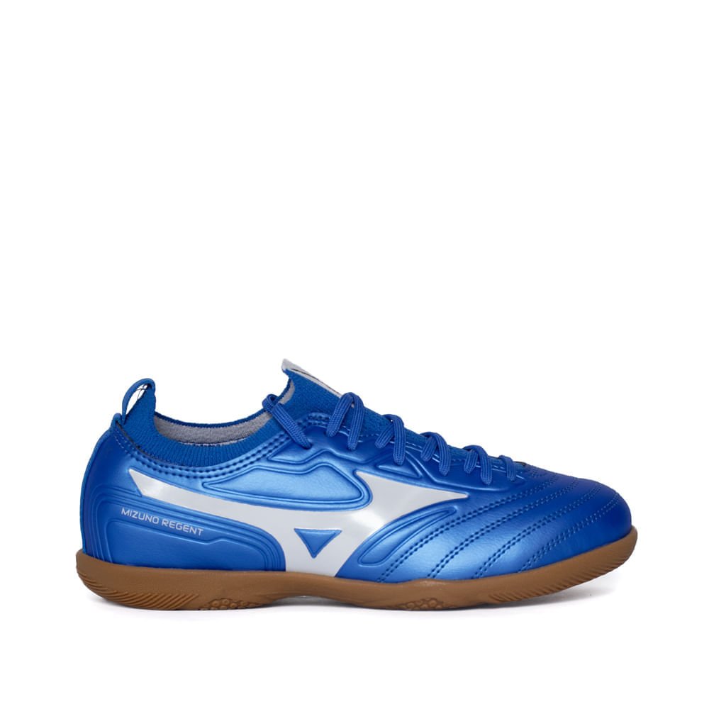 Chuteira Infantil Mizuno Regent In Knit Futsal Royal/Branco