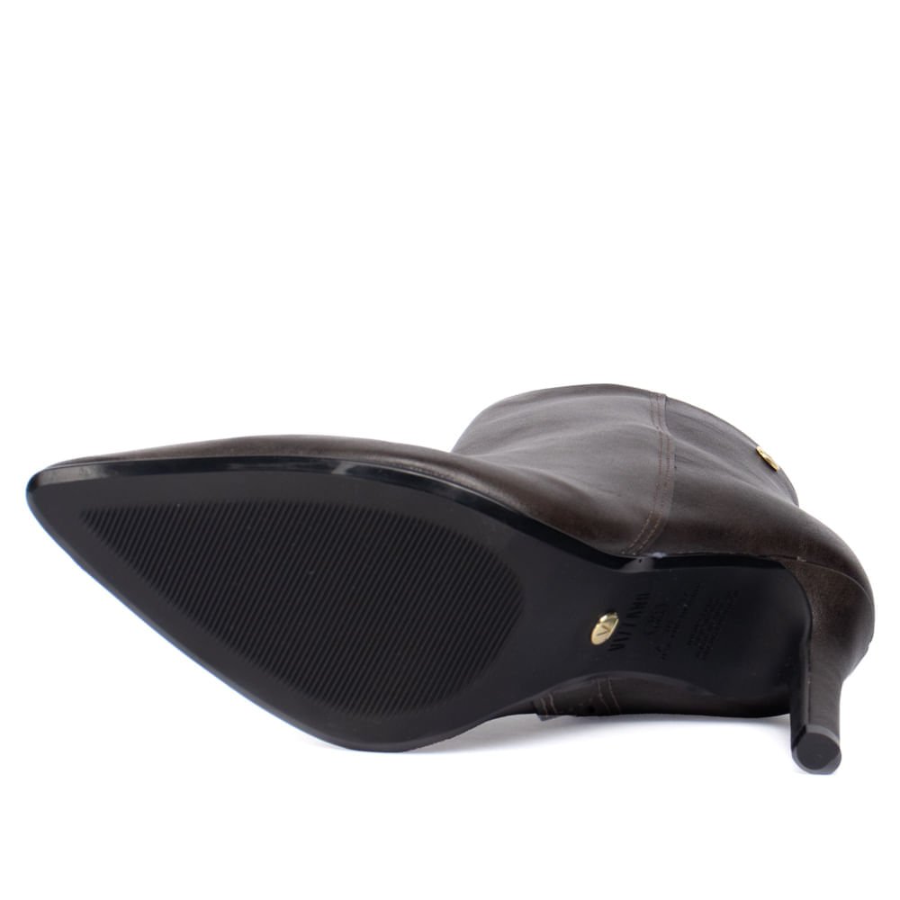 Bota Feminina Vizzano Napa Genebra Salto Fino Marrom Escuro Marrom Escuro 2