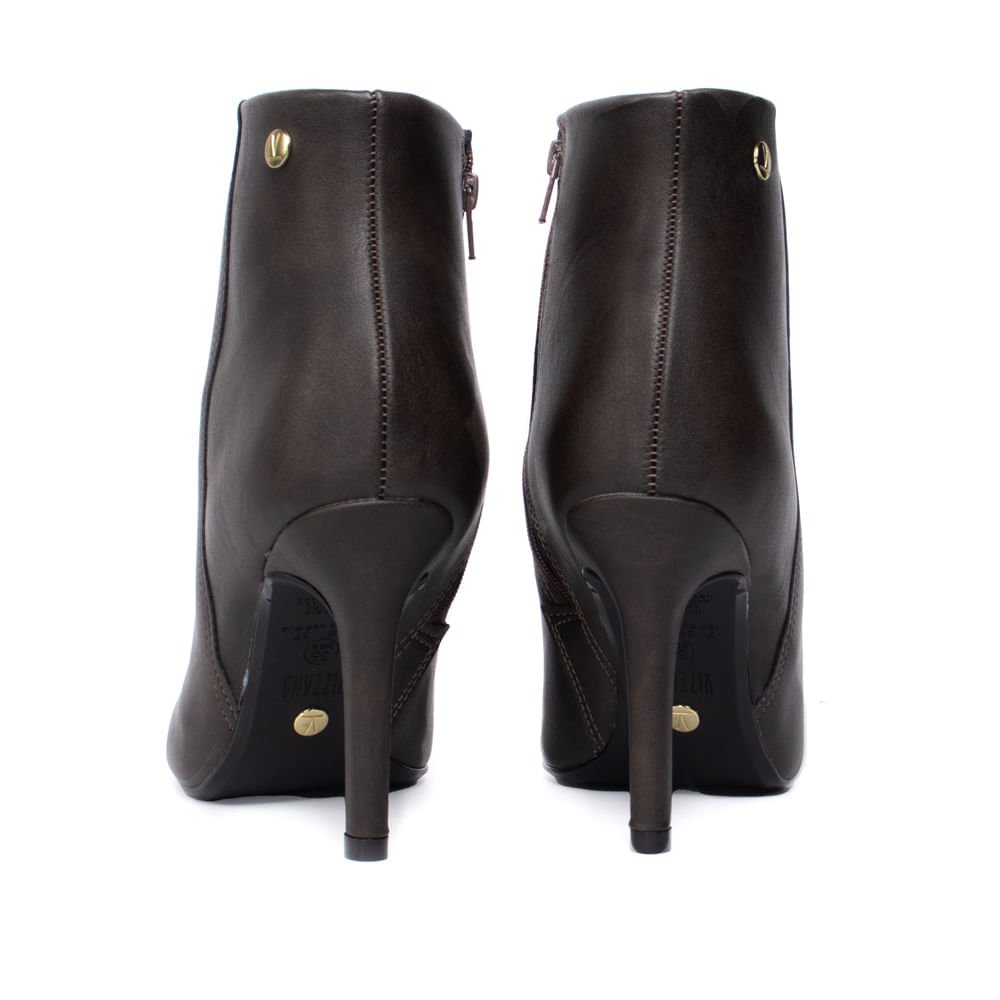 Bota Feminina Vizzano Napa Genebra Salto Fino Marrom Escuro Marrom Escuro 3