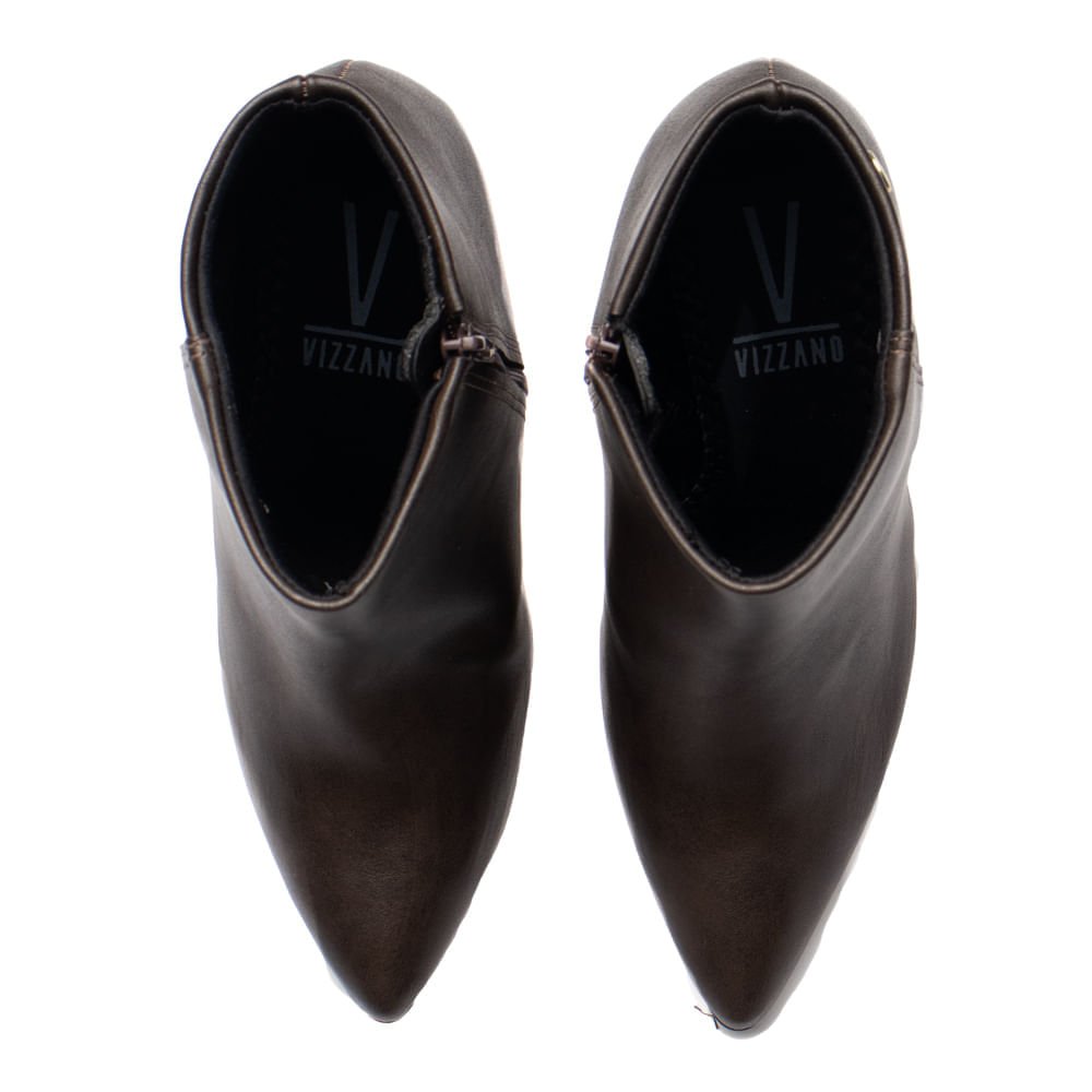 Bota Feminina Vizzano Napa Genebra Salto Fino Marrom Escuro Marrom Escuro 4