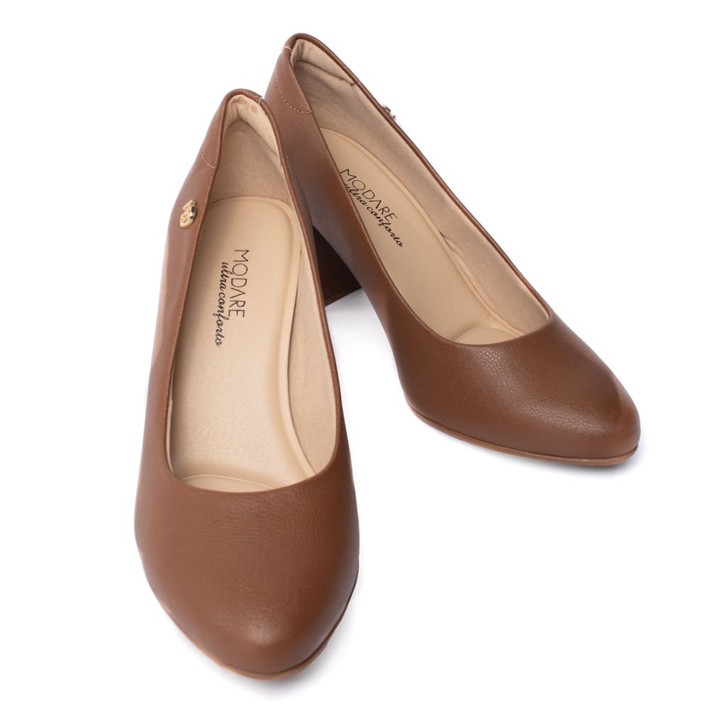Sapato Feminino Modare Salto Médio Confortável Avela Avelã 6