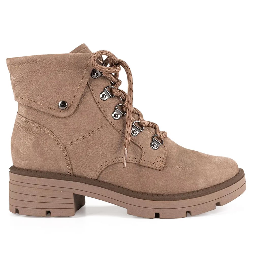 Bota Feminina Dakota Coturno Couro Nobles Titanium Marrom
