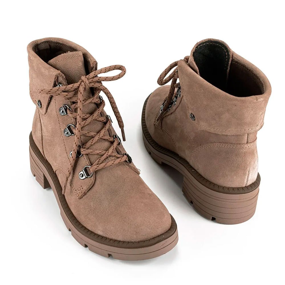 Bota Feminina Dakota Coturno Couro Nobles Titanium Marrom Marrom 5