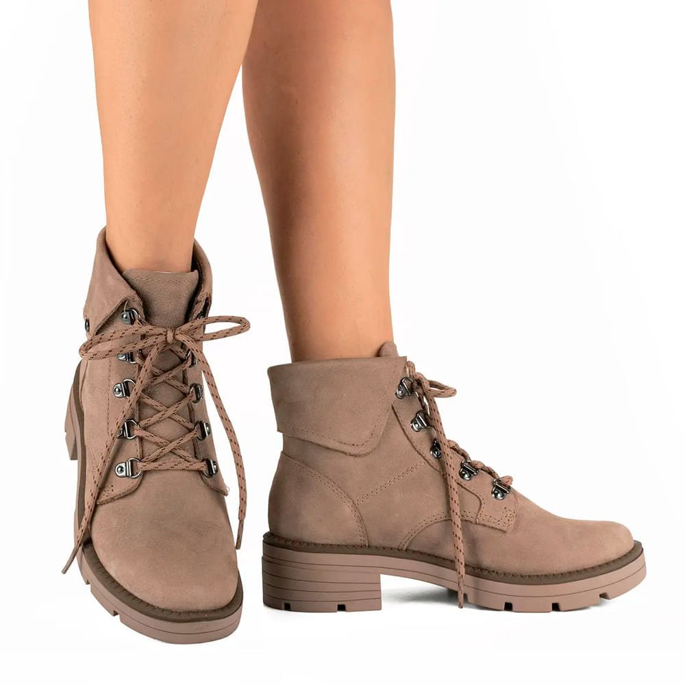 Bota Feminina Dakota Coturno Couro Nobles Titanium Marrom Marrom 6