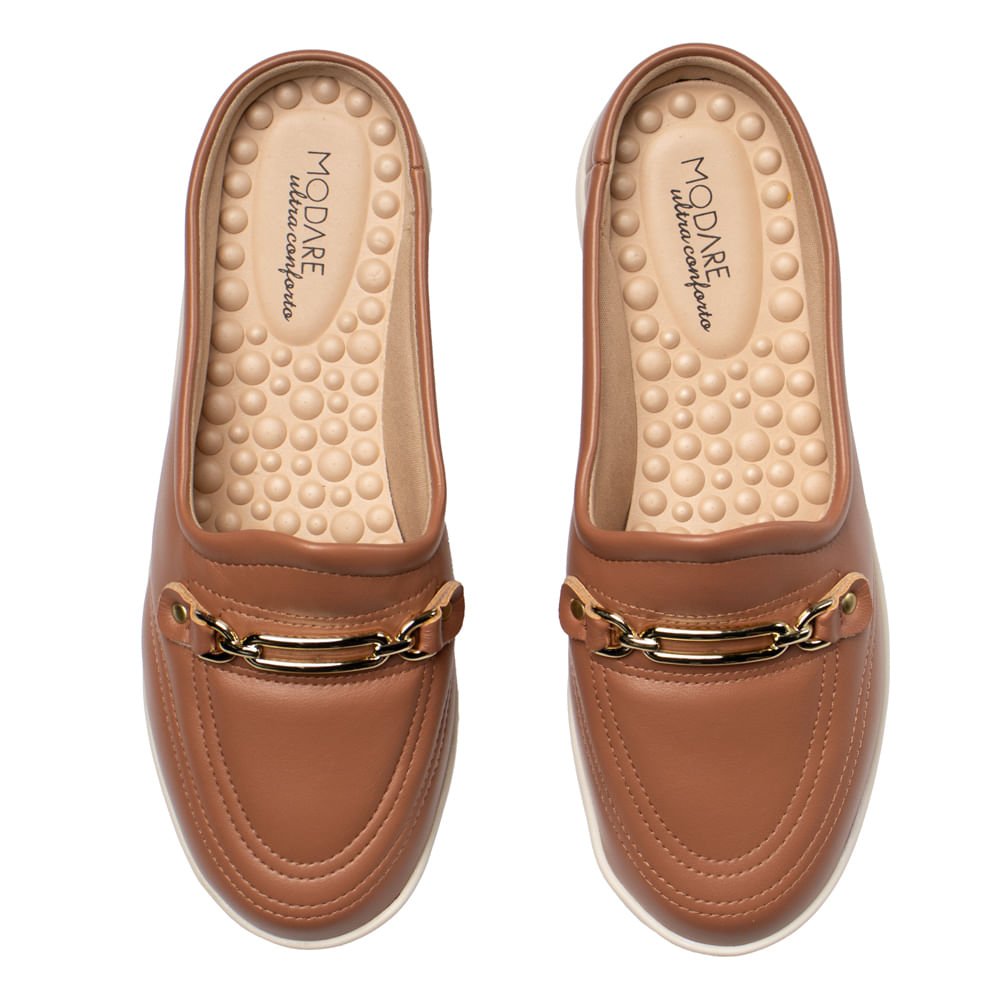 Sapatilha Feminina Modare Mule Napa Conforto Bege Escuro Bege Escuro 4