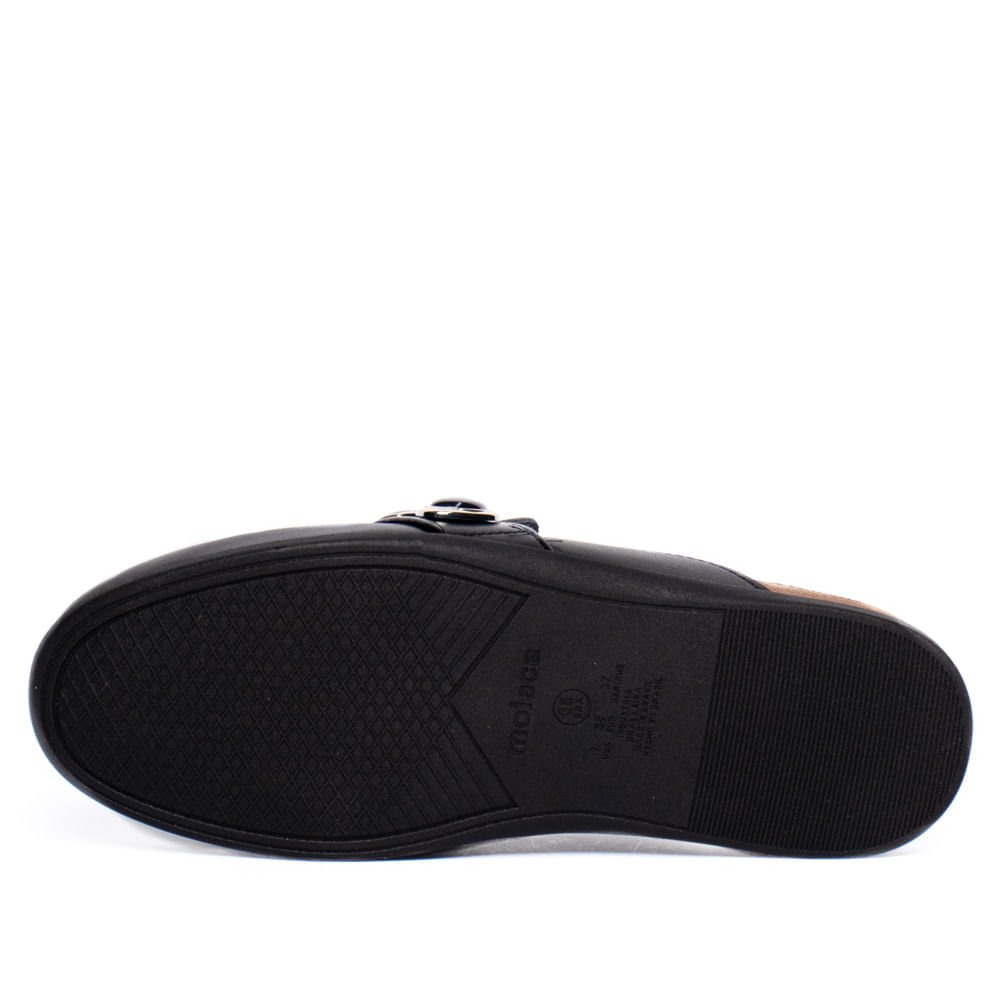 Sapatilha Feminina Moleca Mule Napa Aplicações Preto Preto 2