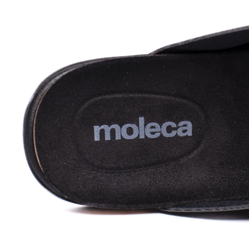 Sapatilha Feminina Moleca Mule Napa Aplicações Preto Preto 6