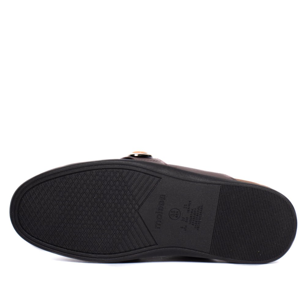 Sapatilha Feminina Moleca Mule Napa Aplicações Marrom Escur Marrom 2