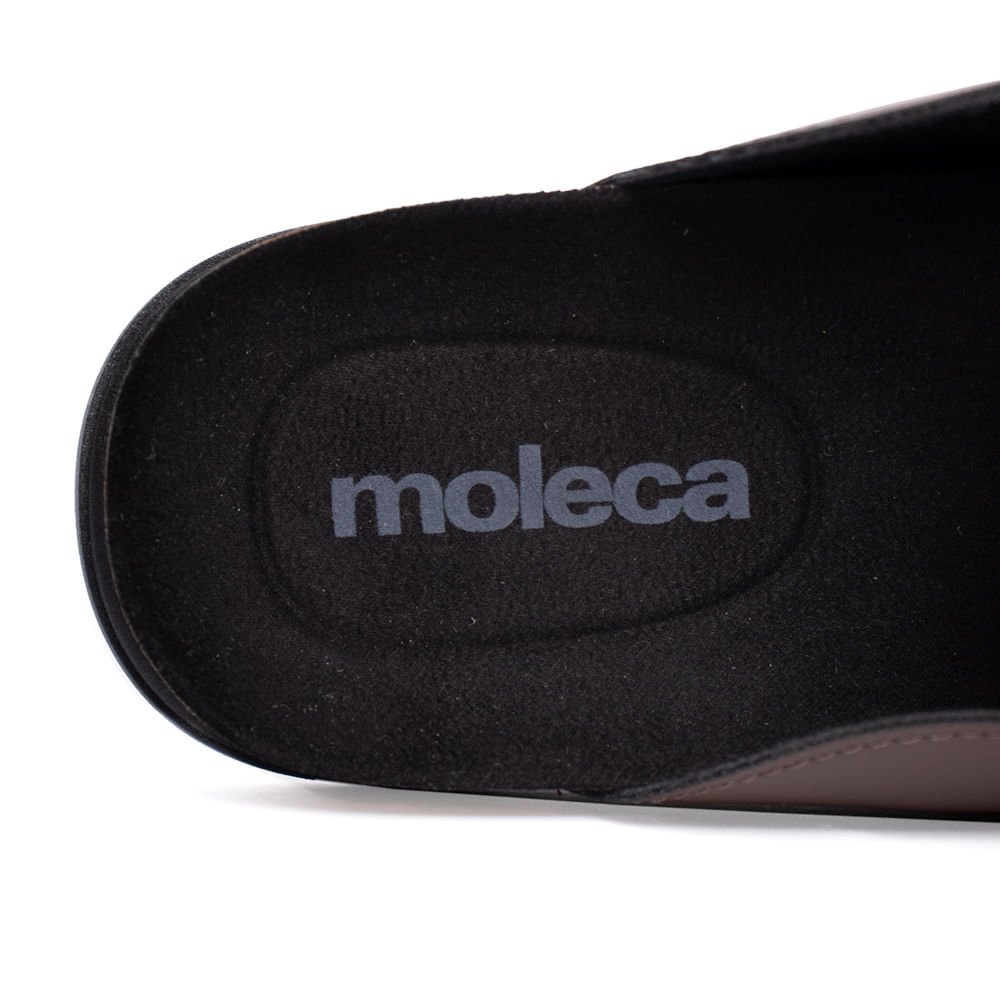 Sapatilha Feminina Moleca Mule Napa Aplicações Marrom Escur Marrom 6