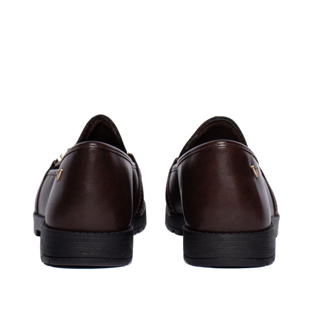 Mocassim Feminino Mississipi Napa Detalhe Dourado Café Marrom Escuro 3