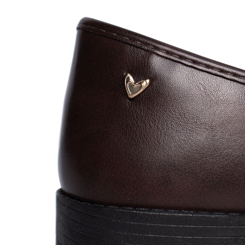 Mocassim Feminino Mississipi Napa Detalhe Dourado Café Marrom Escuro 6