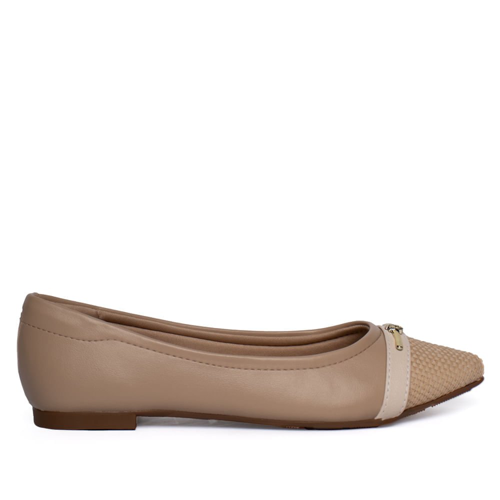 Sapatilha Feminina Modare Bico Fino Ultra Conforto Bege