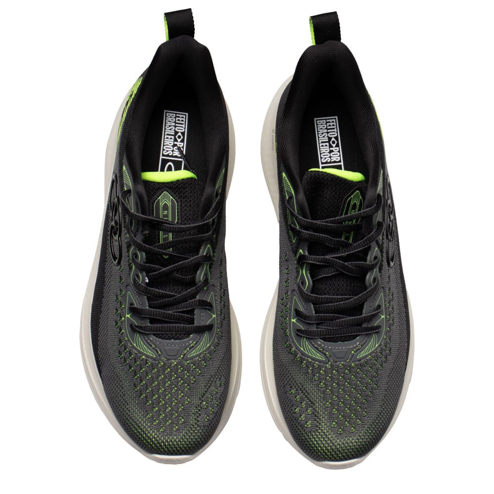 Tênis Masculino Olympikus Nivel Leveza Flexível Chumbo/Verd Chumbo 4