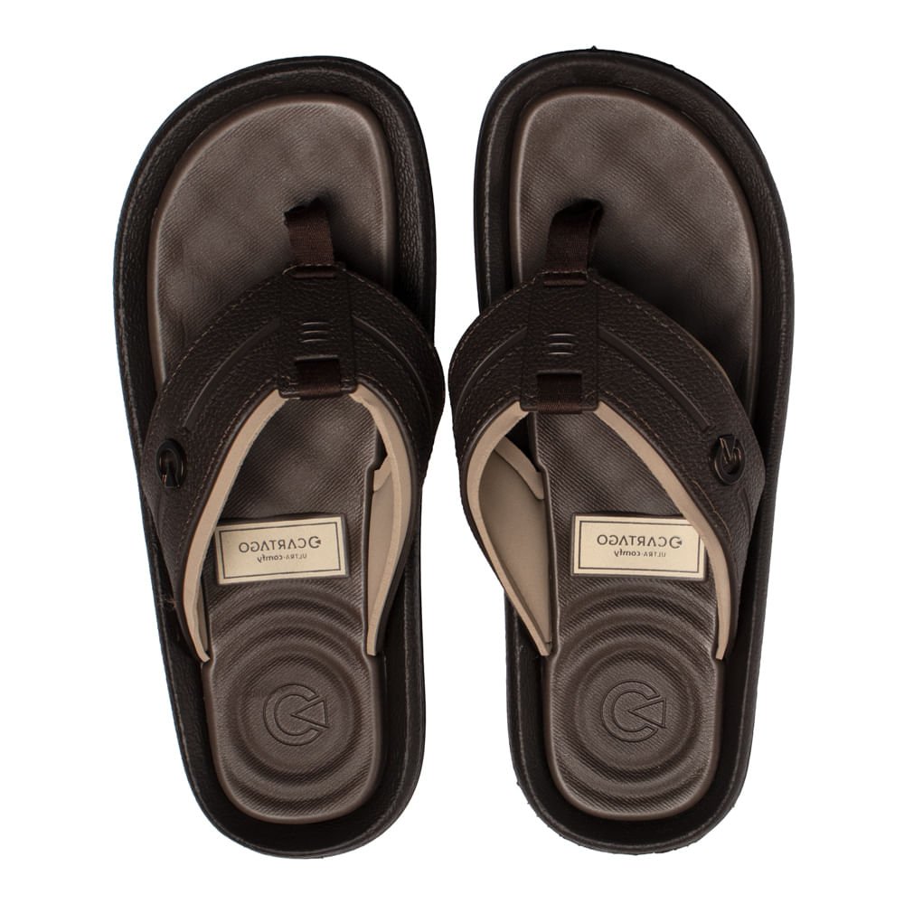 Chinelo Masculino Cartago Fiji Ultra Comfy Marrom/Bege